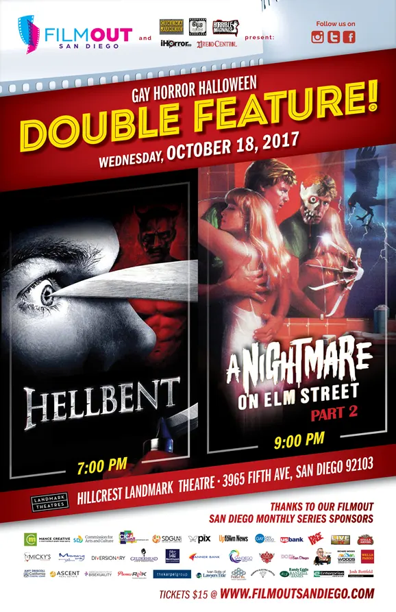 2017 October Double Feature Poster - Hellbent and Nightmare on Elm Stree