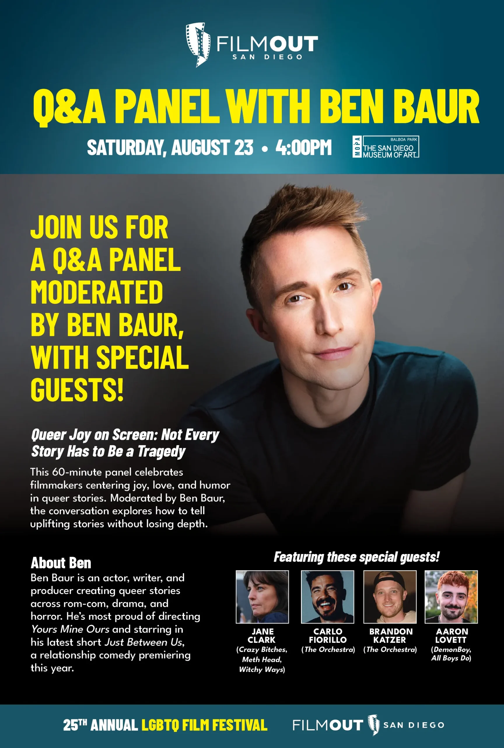 Q&A Panel Moderated by Ben Baur - "Queer Joy on Screen"